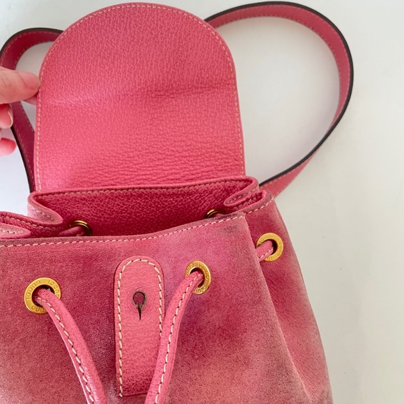 SALE❤️❤️❤️Gucci Pink Suede Leather Mini Backpack Bamboo - Picture 11 of 15